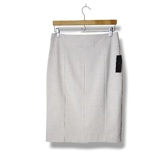 Worthington Pencil Skirt Size 10 Neutral Career Mini Feminine Minimalist NWT - Picture 1 of 8